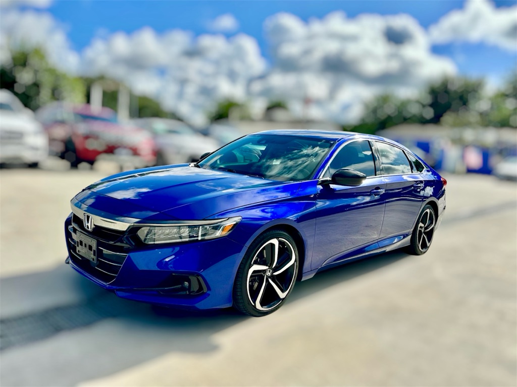 Blue 2022 Honda Accord Sedan Front-Wheel Drive Continuously Variable Transmission