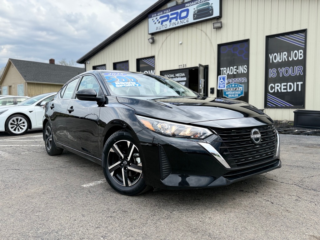Black 2025 Nissan Sentra SV FWD Sedan Front-Wheel Drive Continuously Variable Transmission