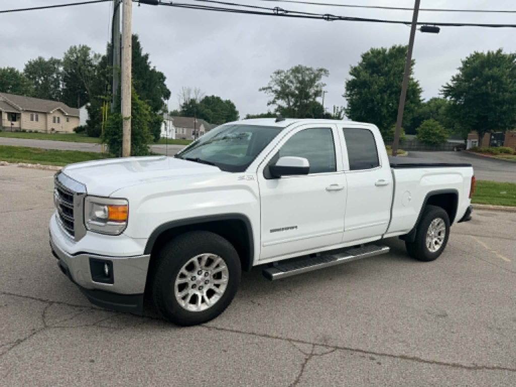 White 2014 GMC Sierra 1500 SLE Double Cab 4WD Pickup Truck Four-Wheel Drive Automatic