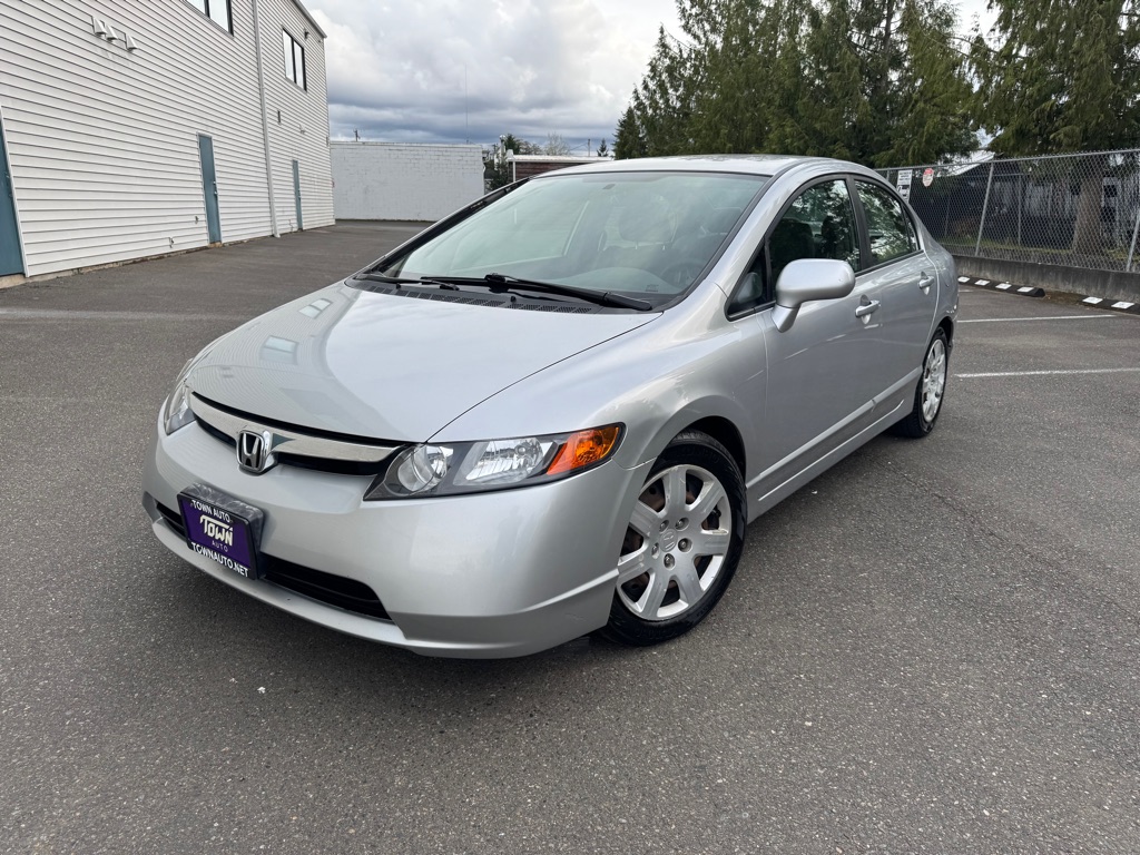 Silver 2008 Honda Civic LX Sedan Front-Wheel Drive 5-Speed Manual