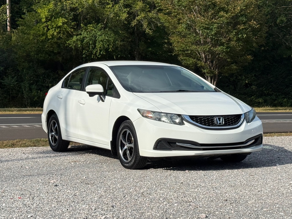 White 2015 Honda Civic Sedan Front-Wheel Drive Continuously Variable Transmission