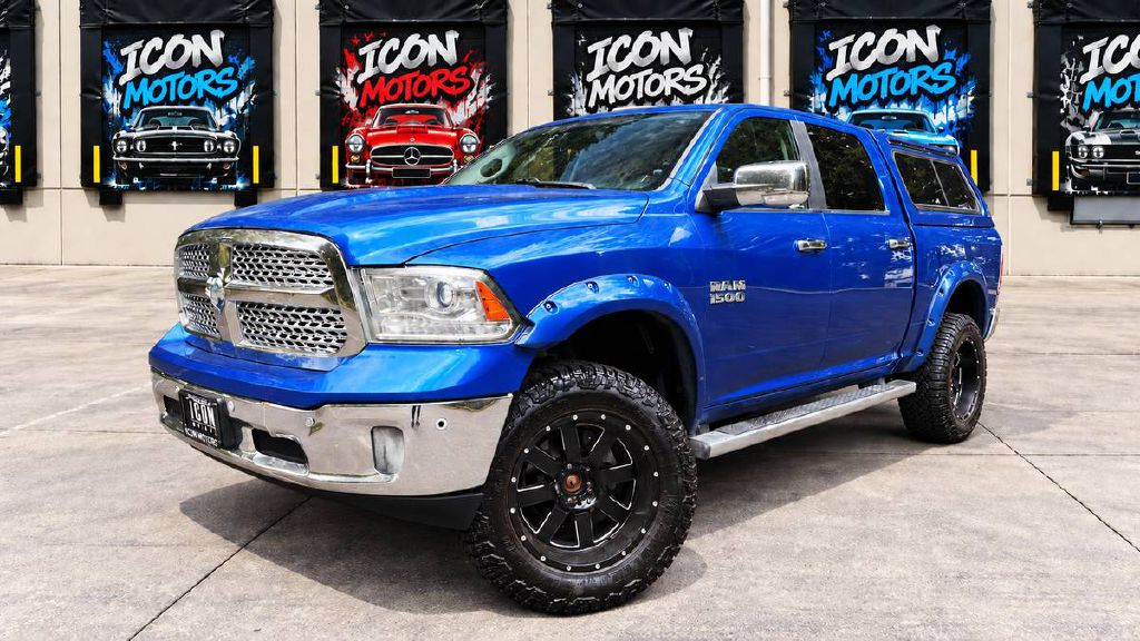 Blue 2017 RAM 1500 Pickup Truck Four-Wheel Drive Automatic