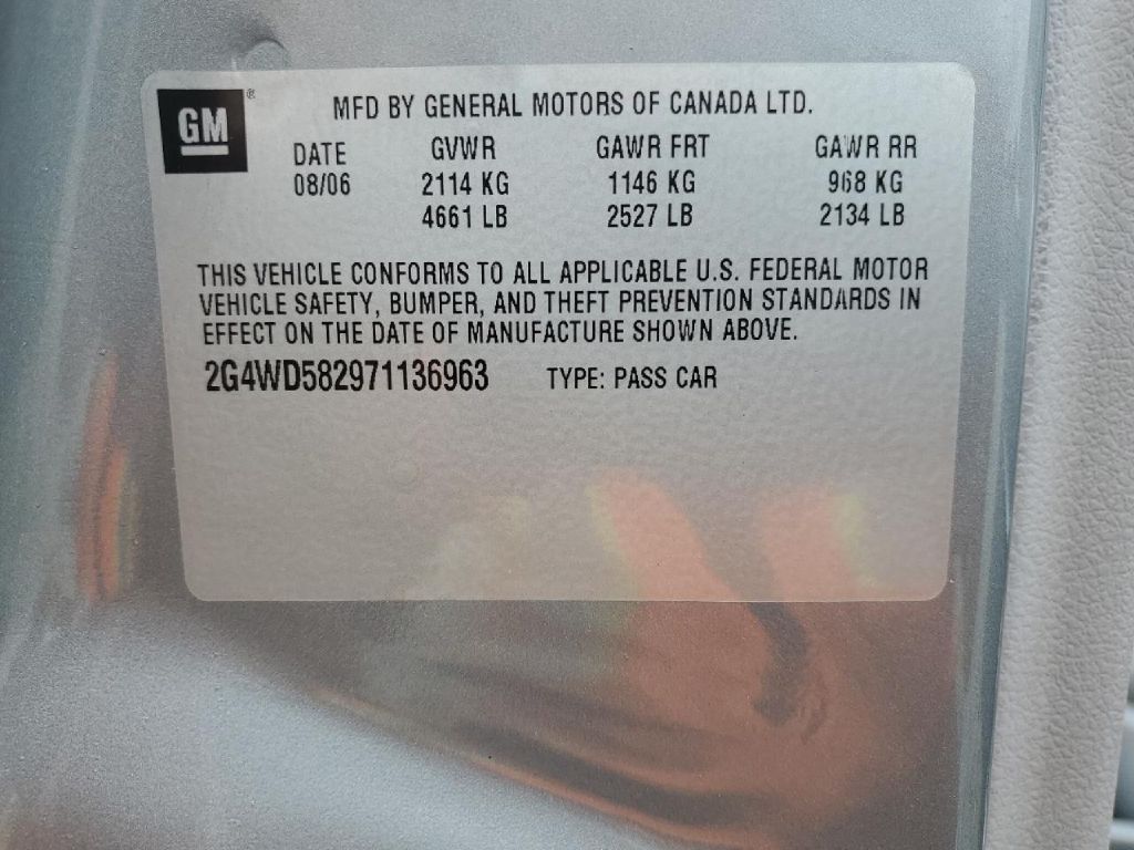 BUICK LACROSSE 2007 BUICK LACROSSE 2G4WD582971136963