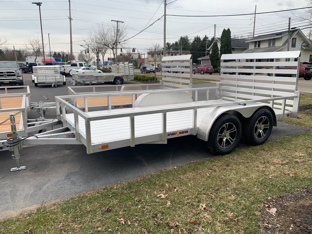 USED 2022 SPORT HAVEN AUT714TD 7x14 Alum Utility Trailer FOR SALE In 