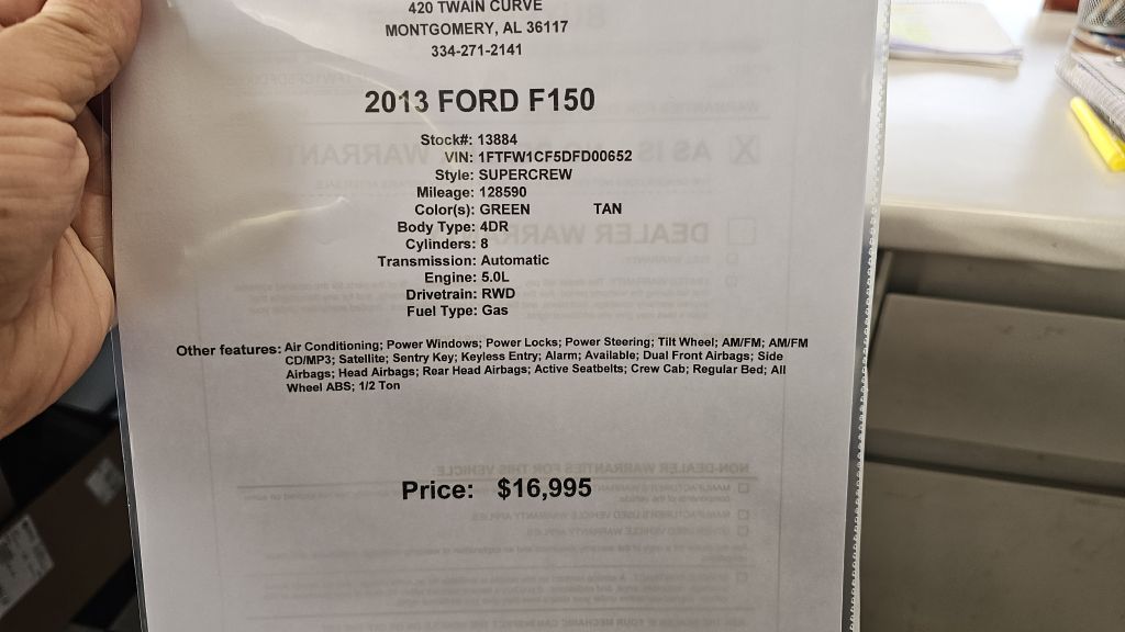 FORD F150 2013 FORD F150 1FTFW1CF5DFD00652