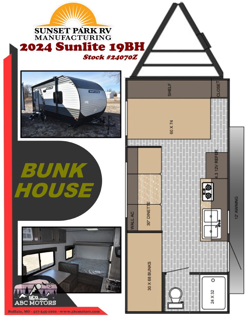 SUNSET PARK SUNLITE 19BH 2024 SUNSET PARK SUNLITE 19BH 7J3U1E117RS010699