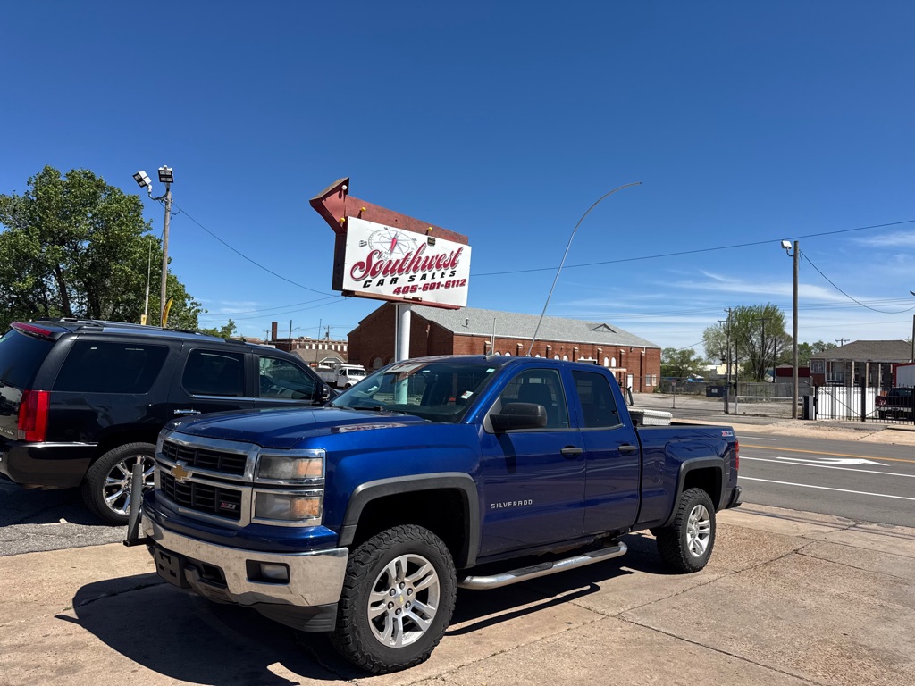 Blue 2014 Chevrolet Silverado 1500 LT Double Cab 4WD Pickup Truck Four-Wheel Drive Automatic