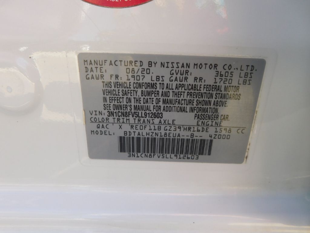 Used Car 2020 Nissan Versa  Sr For Sale Under $12,000 In San Antonio, Texas