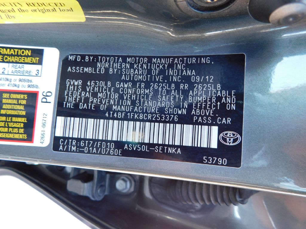 Used Car 2012 Toyota Camry  Base For Sale Under $10,000 In San Antonio, Texas