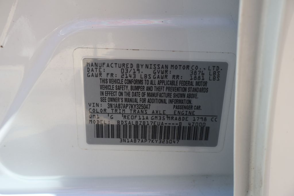 Used Car 2019 Nissan Sentra  S For Sale Under $10,000 In San Antonio, Texas
