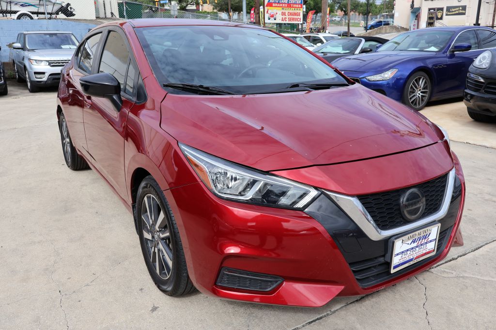 Red 2021 Nissan Versa Sedan Front-Wheel Drive Continuously Variable Transmission