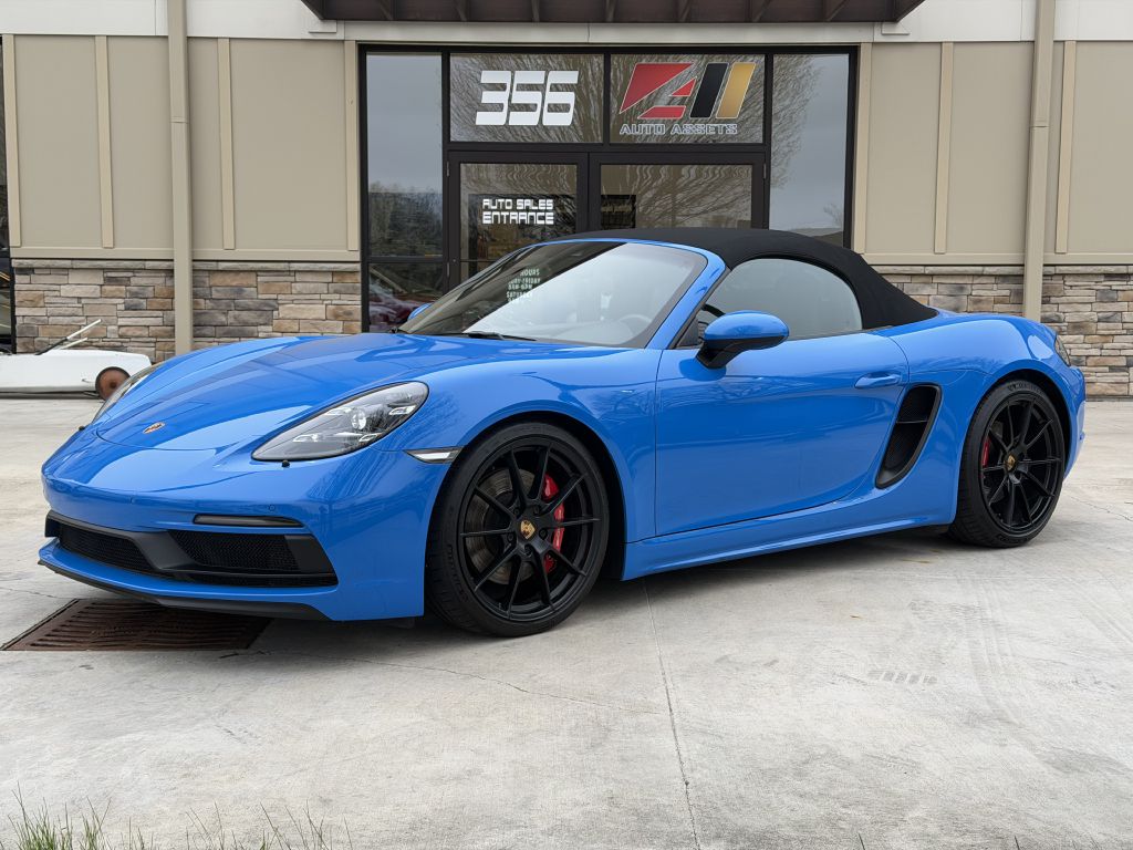 Blue 2022 Porsche 718 Boxster GTS 4.0 RWD Convertible Rear-Wheel Drive 6-Speed Manual