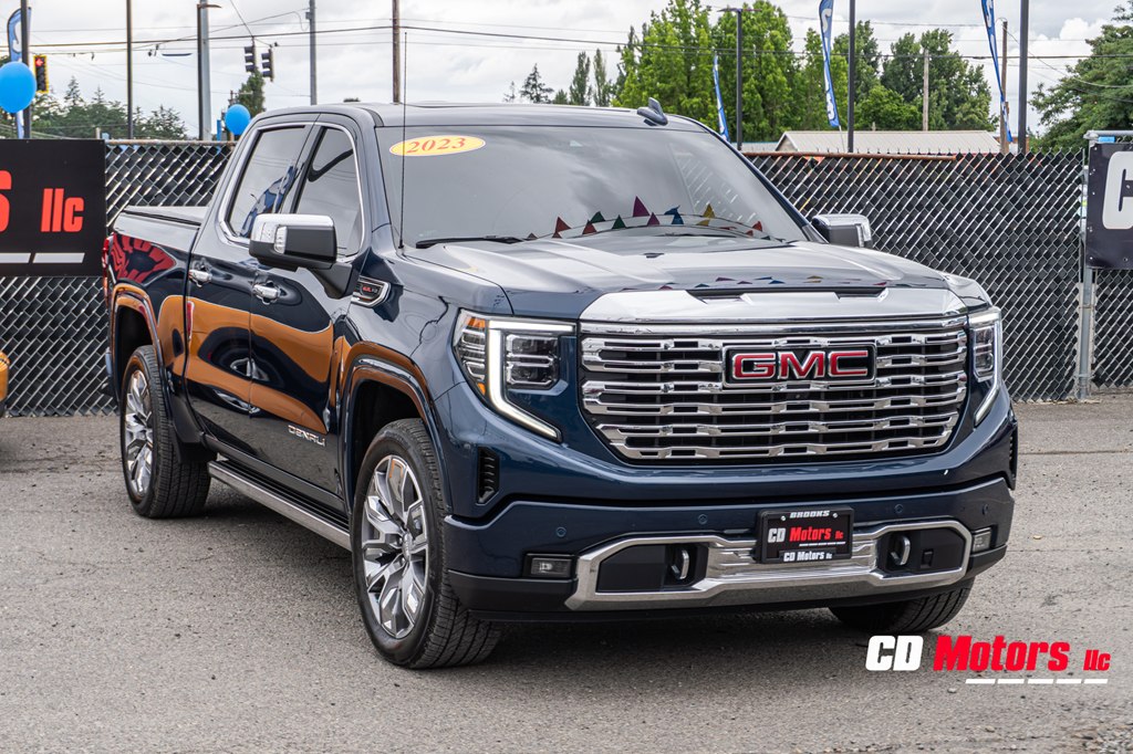 Blue 2023 GMC Sierra 1500 Pickup Truck Four-Wheel Drive Automatic