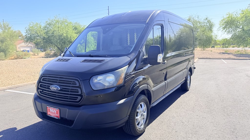 Black 2016 Ford Transit Cargo 250 3dr LWB Medium Roof with Sliding Passenger Side Door Van Rear-Wheel Drive Automatic