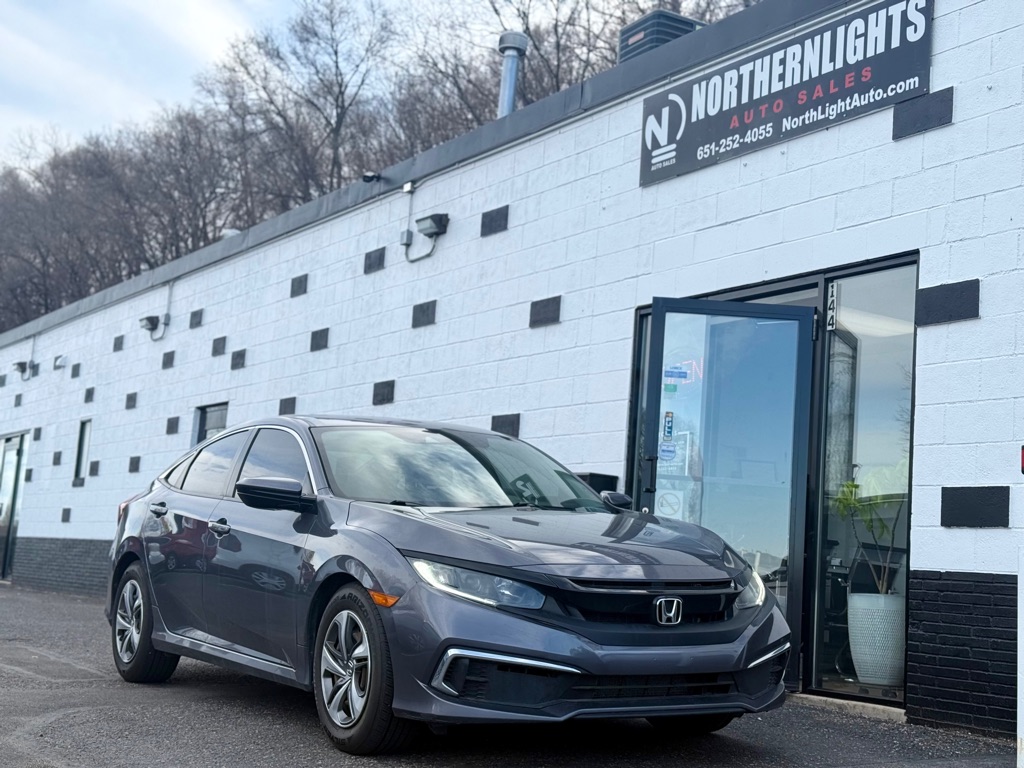 Gray 2019 Honda Civic LX FWD Sedan Front-Wheel Drive Continuously Variable Transmission