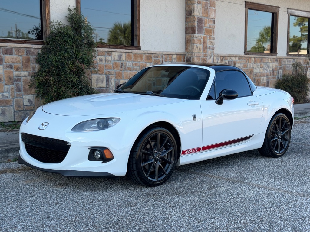 White 2015 Mazda MX-5 Miata Convertible Rear-Wheel Drive Automatic