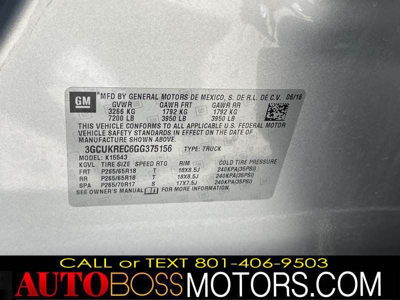 CHEVROLET SILVERADO 1500 2016 CHEVROLET SILVERADO 1500 3GCUKREC6GG375156