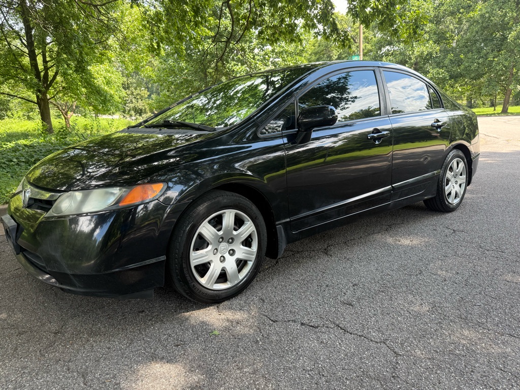 Black 2008 Honda Civic Sedan Front-Wheel Drive Automatic
