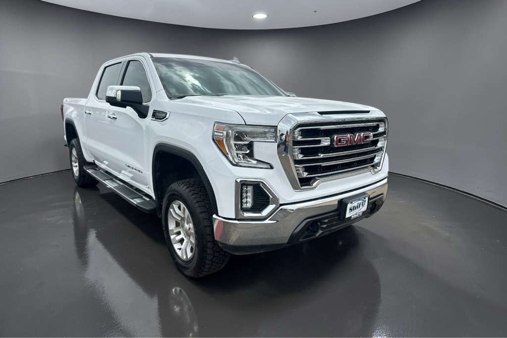 White 2019 GMC Sierra 1500 SLT Crew Cab 4WD Pickup Truck Four-Wheel Drive Automatic