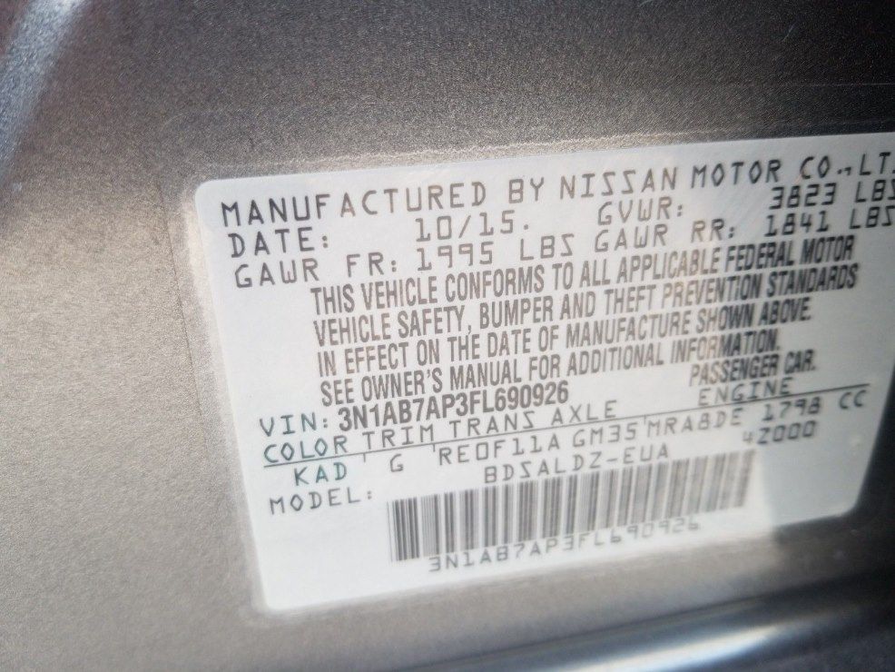 NISSAN SENTRA SOLD 2015 NISSAN SENTRA SOLD 3N1AB7AP3FL690926