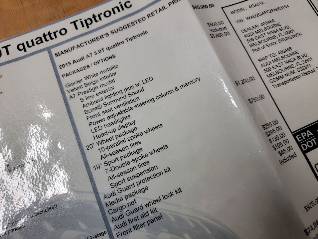 Image for 2015 Audi A7 3.0 PRESTIGE NAV-BOSE-HeadUp-AC Seats!