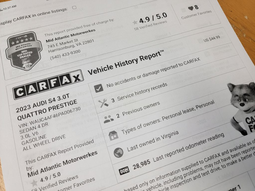 Image for 2023 Audi S4 PRESTIGE Black Optic Pkg - NEW Tires!