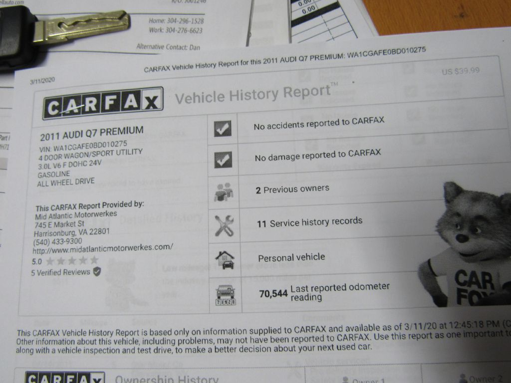 Image for 2011 Audi Q7 PREMIUM AWD 3rd Row-NAV-4 NEW Tires!
