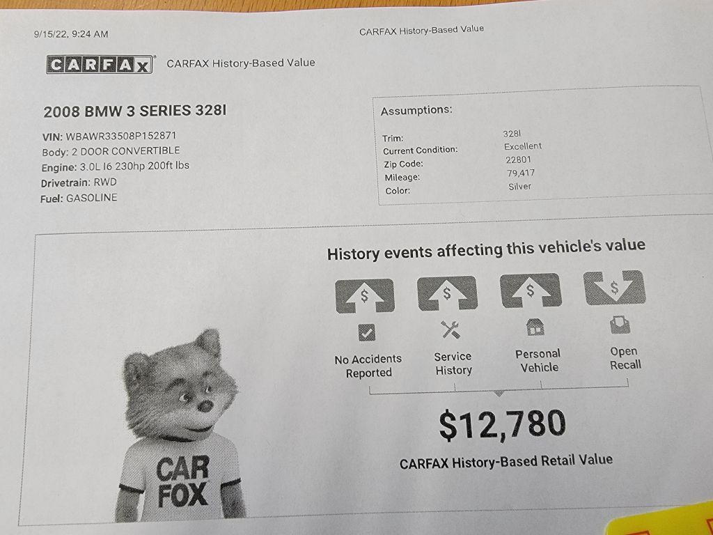 Image for 2008 BMW 328 CONVERTIBLE Sport Pkg - Service Records!