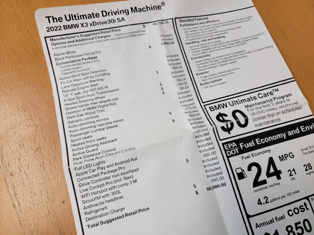 Image for 2022 BMW X3 XDRIVE 30I 1 Owner Blind Spot NAV Clean!