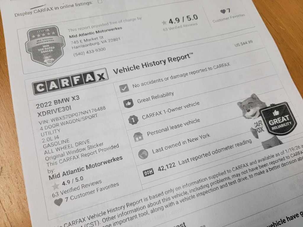 Image for 2022 BMW X3 XDRIVE 30I 1 Owner Blind Spot NAV Clean!