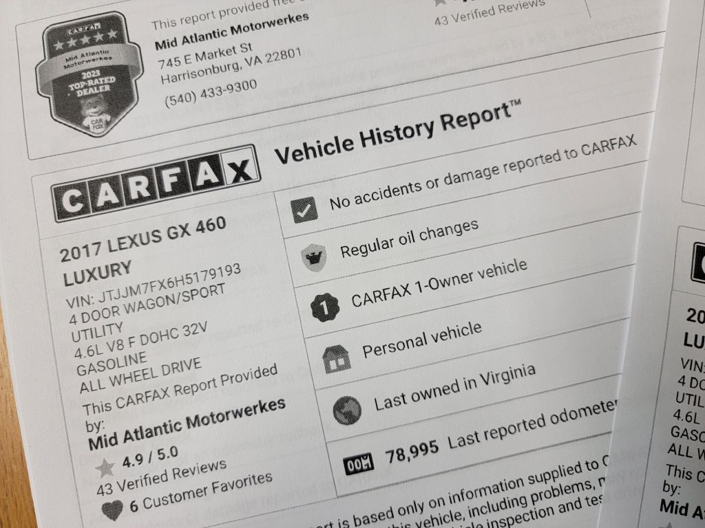 Image for 2017 Lexus GX 460 LUXURY 1-Owner! Lane Depart-AC Seats!