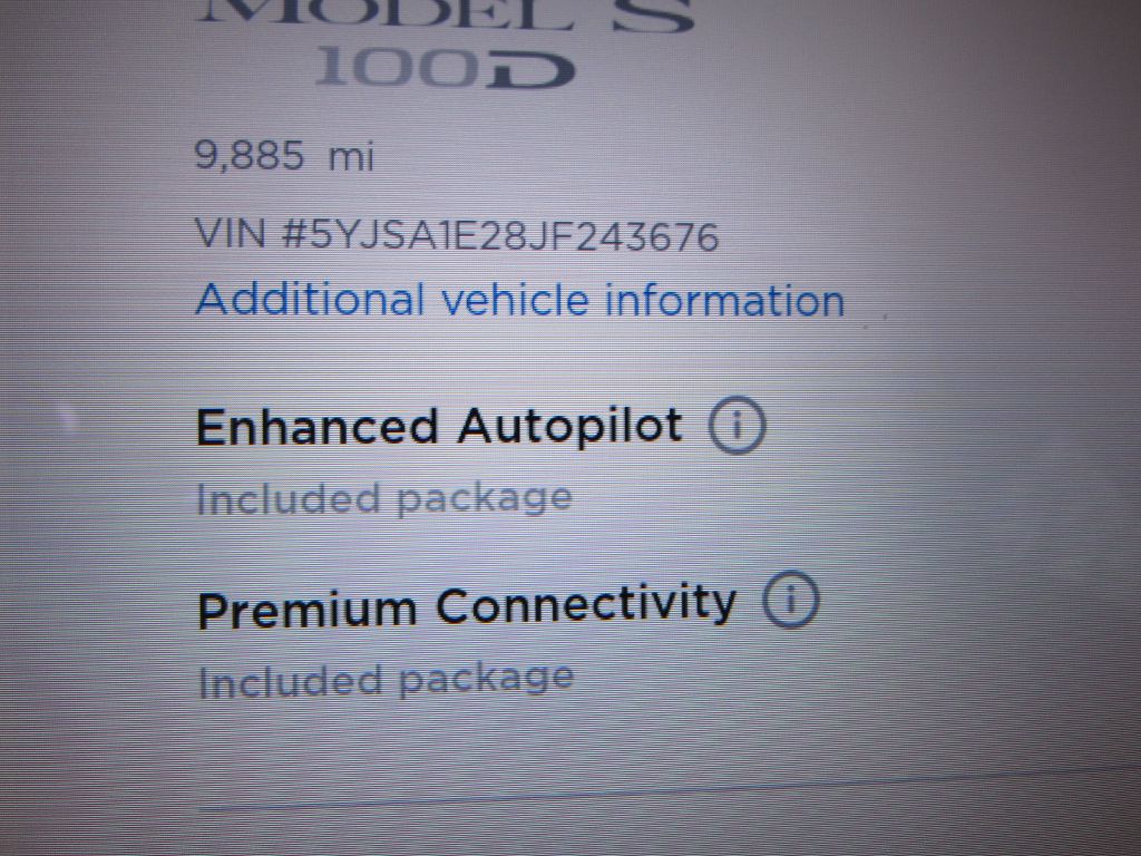 Image for 2018 Tesla MODEL S 100D 1 Owner - Self Drive Cameras