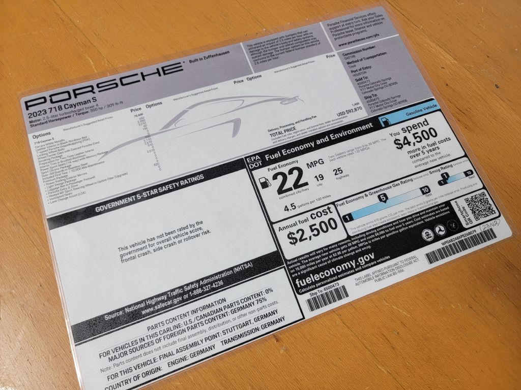 Image for 2023 Porsche CAYMAN S 718 1-Owner 850 Miles!! PDK