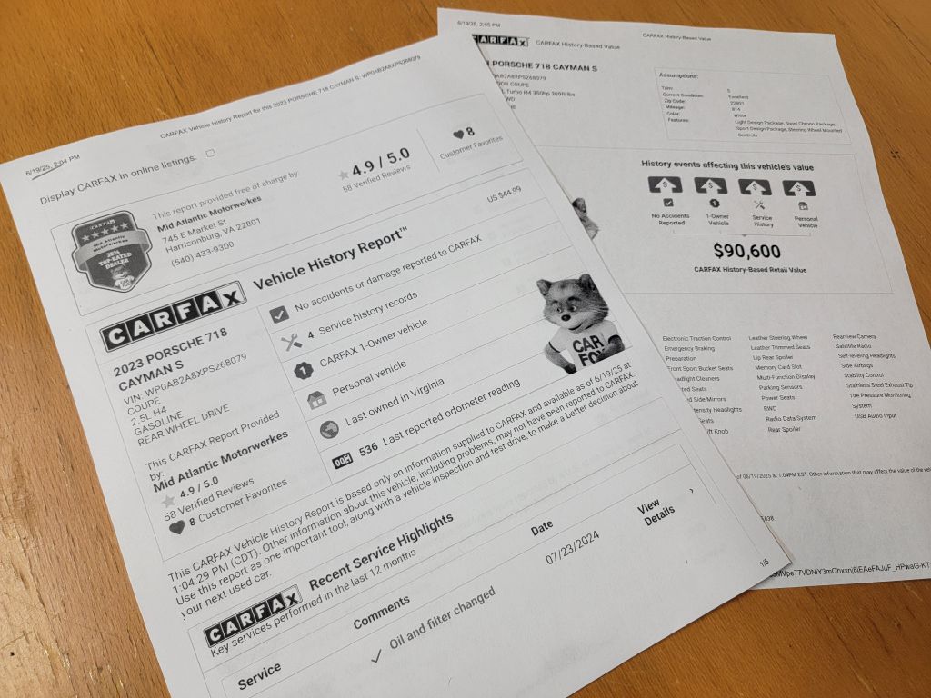 Image for 2023 Porsche CAYMAN S 718 1-Owner 850 Miles!! PDK