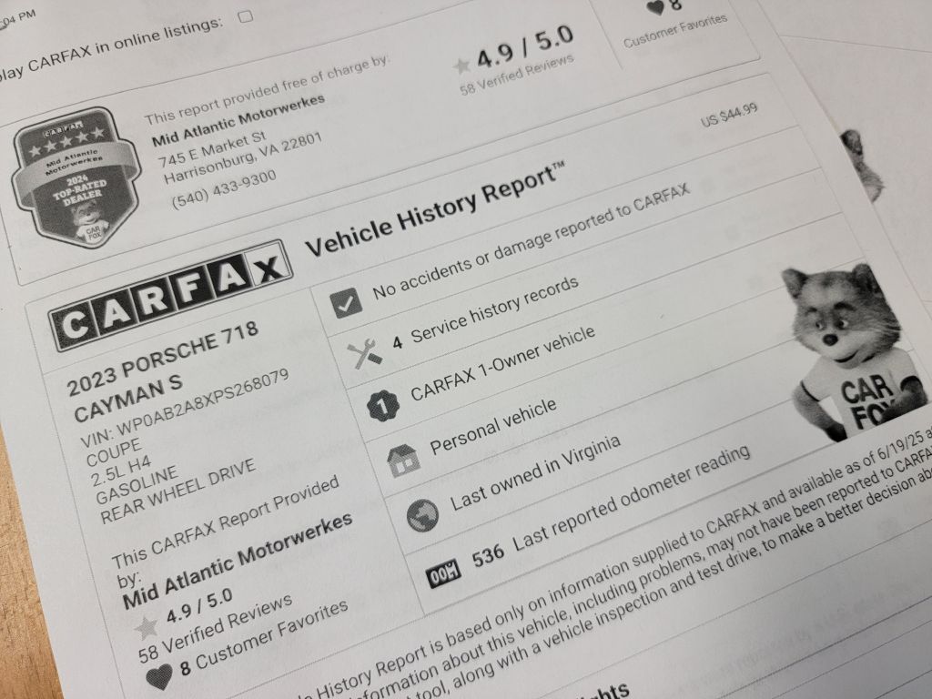 Image for 2023 Porsche CAYMAN S 718 1-Owner 850 Miles!! PDK