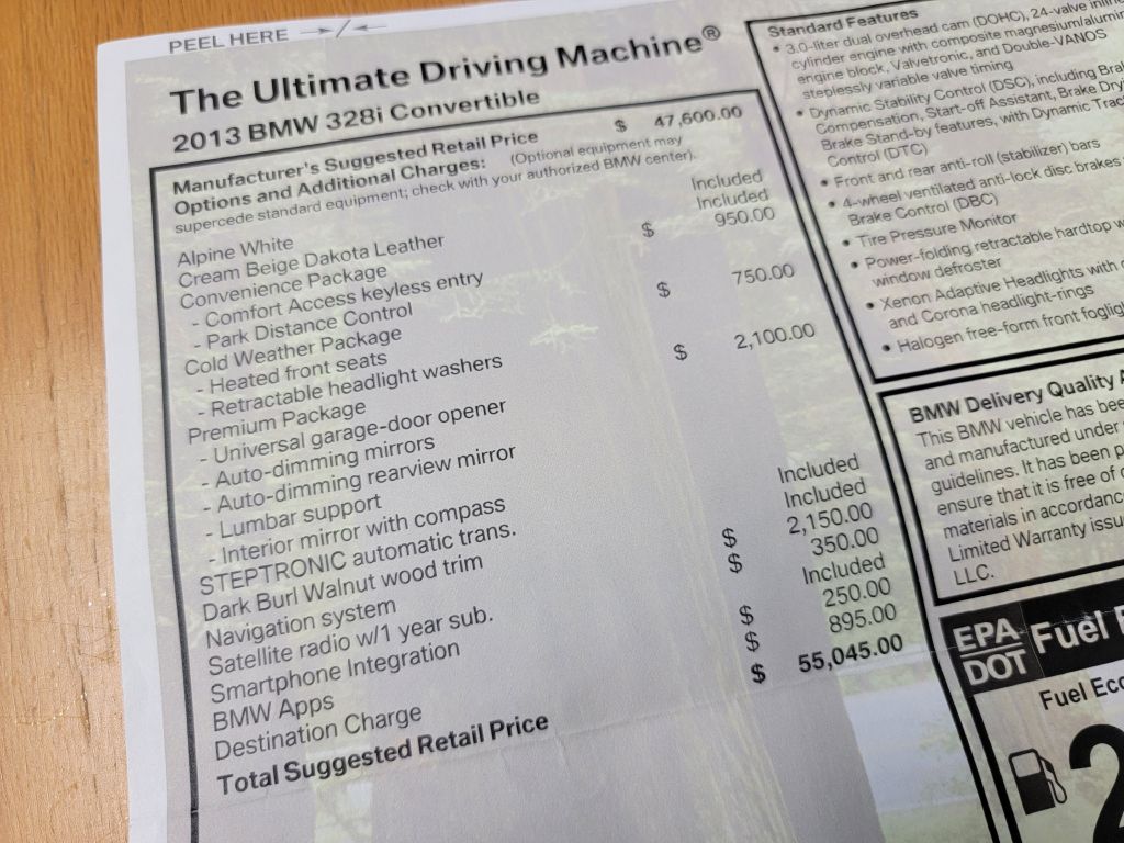 Image for 2013 BMW 328 CONVERTIBLE NEW Michelins-NAV-Spotless!