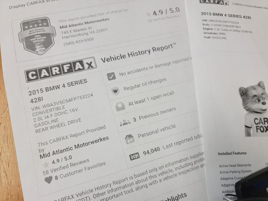 Image for 2015 BMW 428 CONVERTIBLE ///M -NAV- Camera - Serviced!!