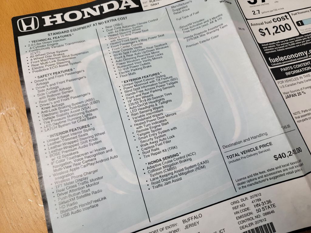 Image for 2023 Honda CR-V HYBRID AWD SPORT TOURING-1 Owner! Loaded