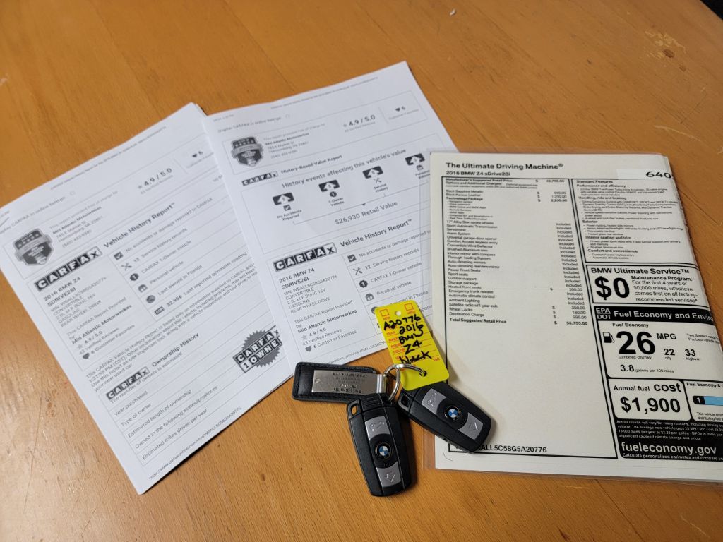 Image for 2016 BMW Z4 28I ROADSTER 1 Owner! Heated Seats-NAV!