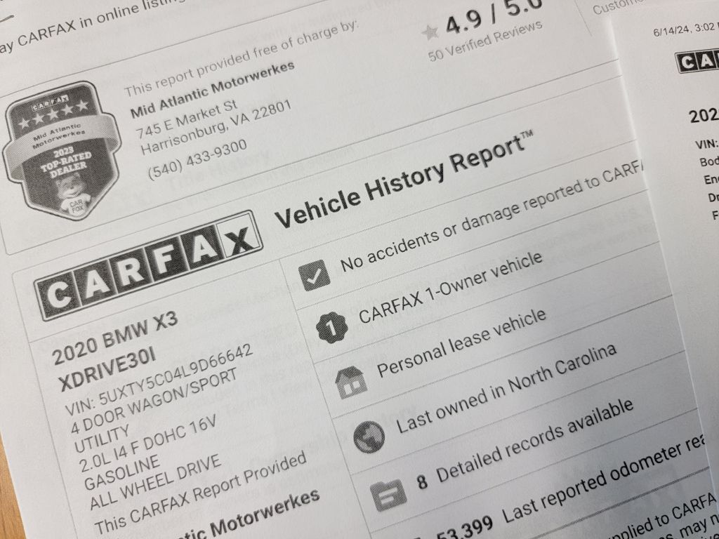 Image for 2020 BMW X3 XDRIVE 30I 1 Owner 4 NEW Tires LOADED!!