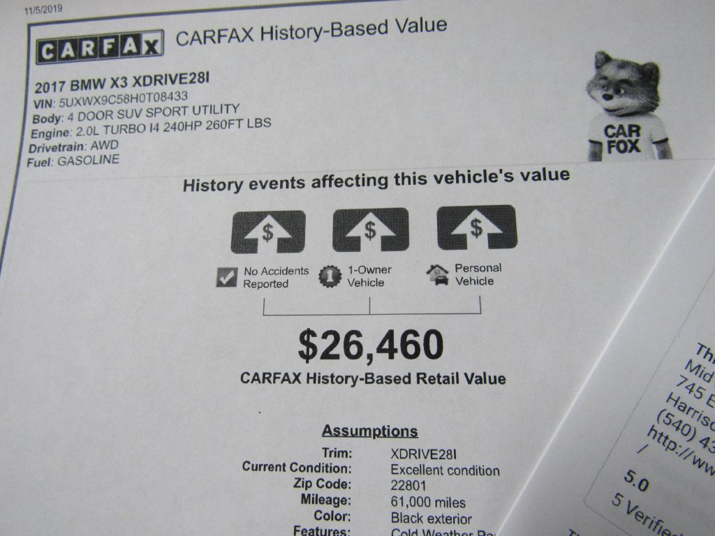 Image for 2017 BMW X3 XDRIVE 28I ///M Sport-NAV-Camera-1 Owner!