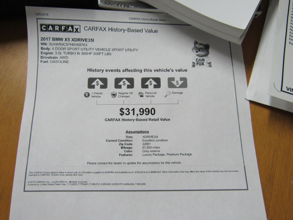 Image for 2017 BMW X5 35I XDRIVE 1 Owner! XLine-Skyview-LOADED!