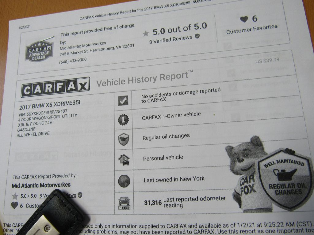 Image for 2017 BMW X5 XDRIVE 35I 1-Owner! LOW Miles! NAV - H/K