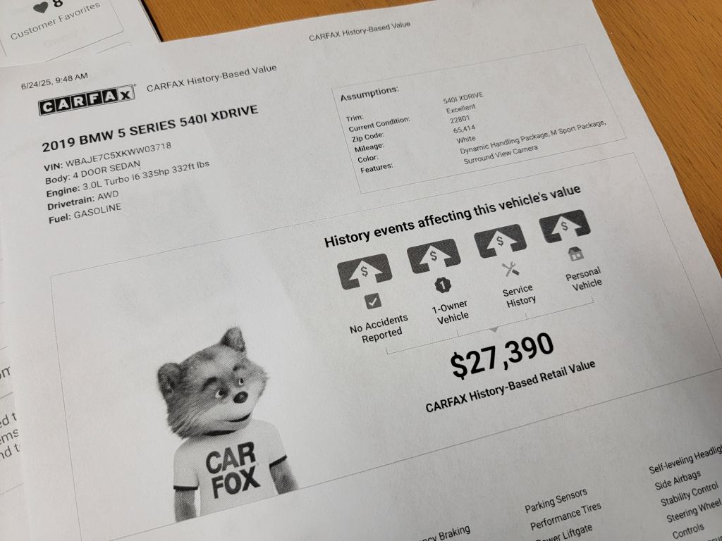 Image for 2019 BMW 540I XDRIVE NAV 1 Owner-Sport Line-CLEAN!!