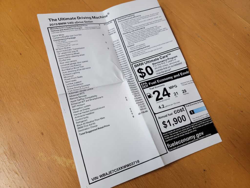 Image for 2019 BMW 540I XDRIVE NAV 1 Owner-Sport Line-CLEAN!!