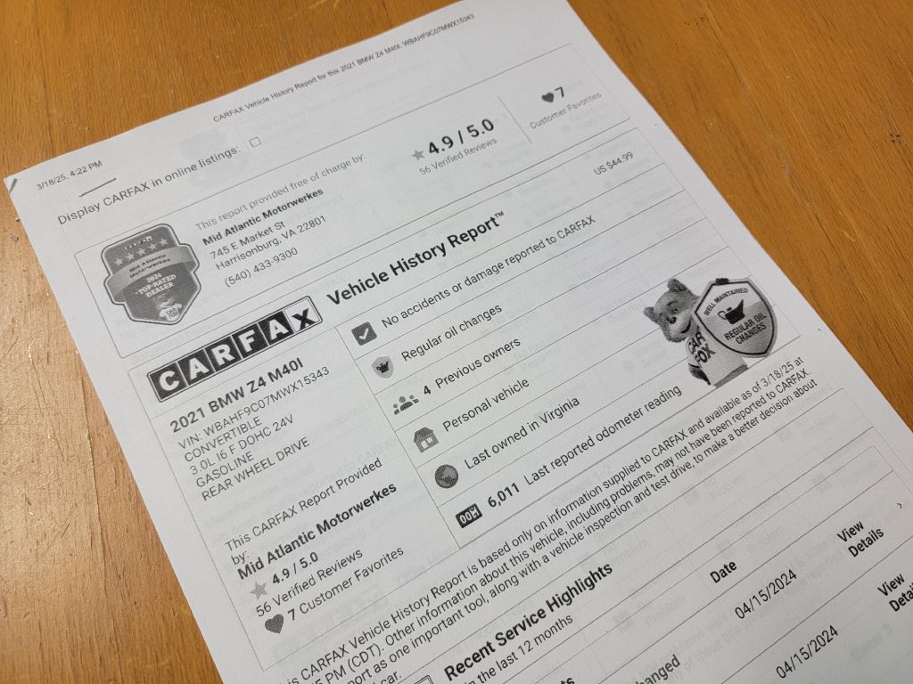 Image for 2021 BMW Z4 M40I 7k Miles-H/K Audio-PPF Ceramic