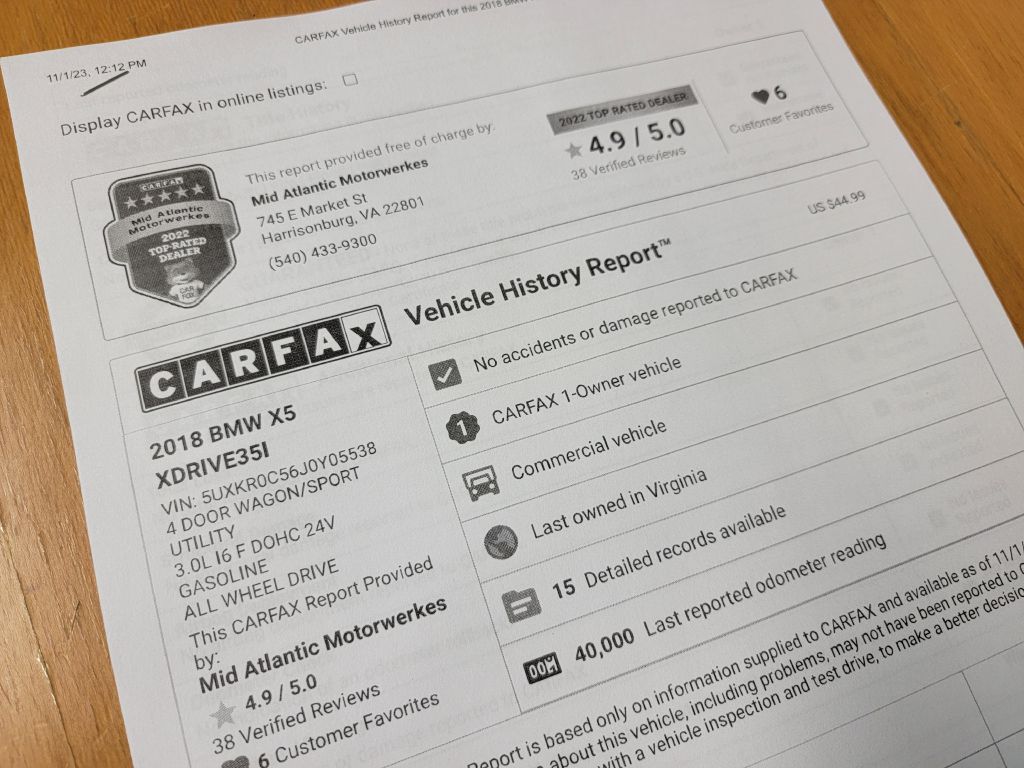 Image for 2018 BMW X5 XDRIVE 35I 1 Owner-Low Miles-Serviced Up!