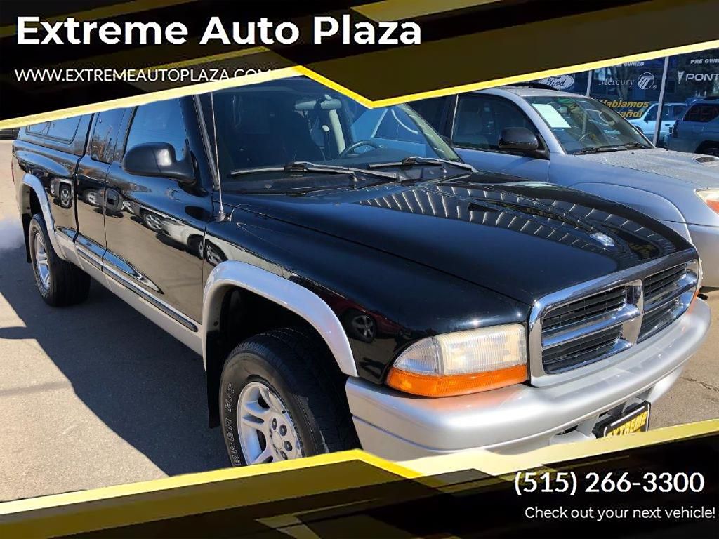 Black 2003 Dodge Dakota Pickup Truck Four-Wheel Drive Automatic