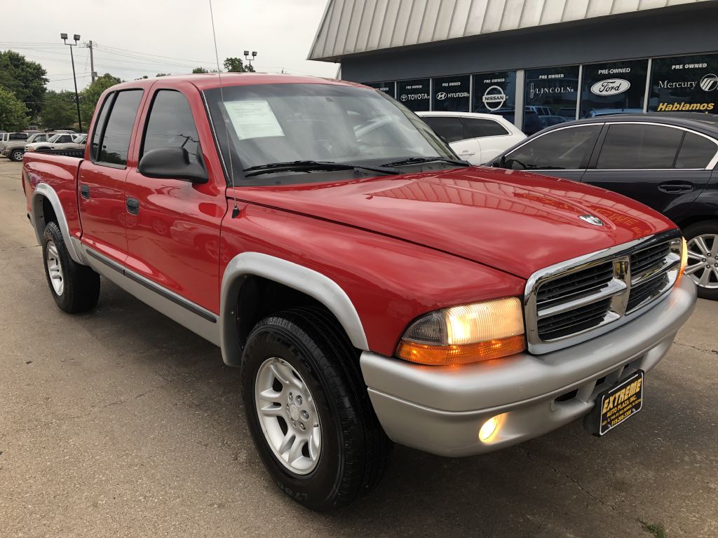 Red 2004 Dodge Dakota Pickup Truck Four-Wheel Drive Automatic