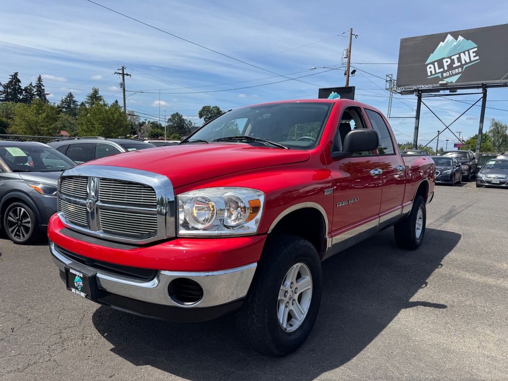 Red 2007 Dodge RAM 1500 ST Quad Cab 4WD Pickup Truck Four-Wheel Drive Automatic